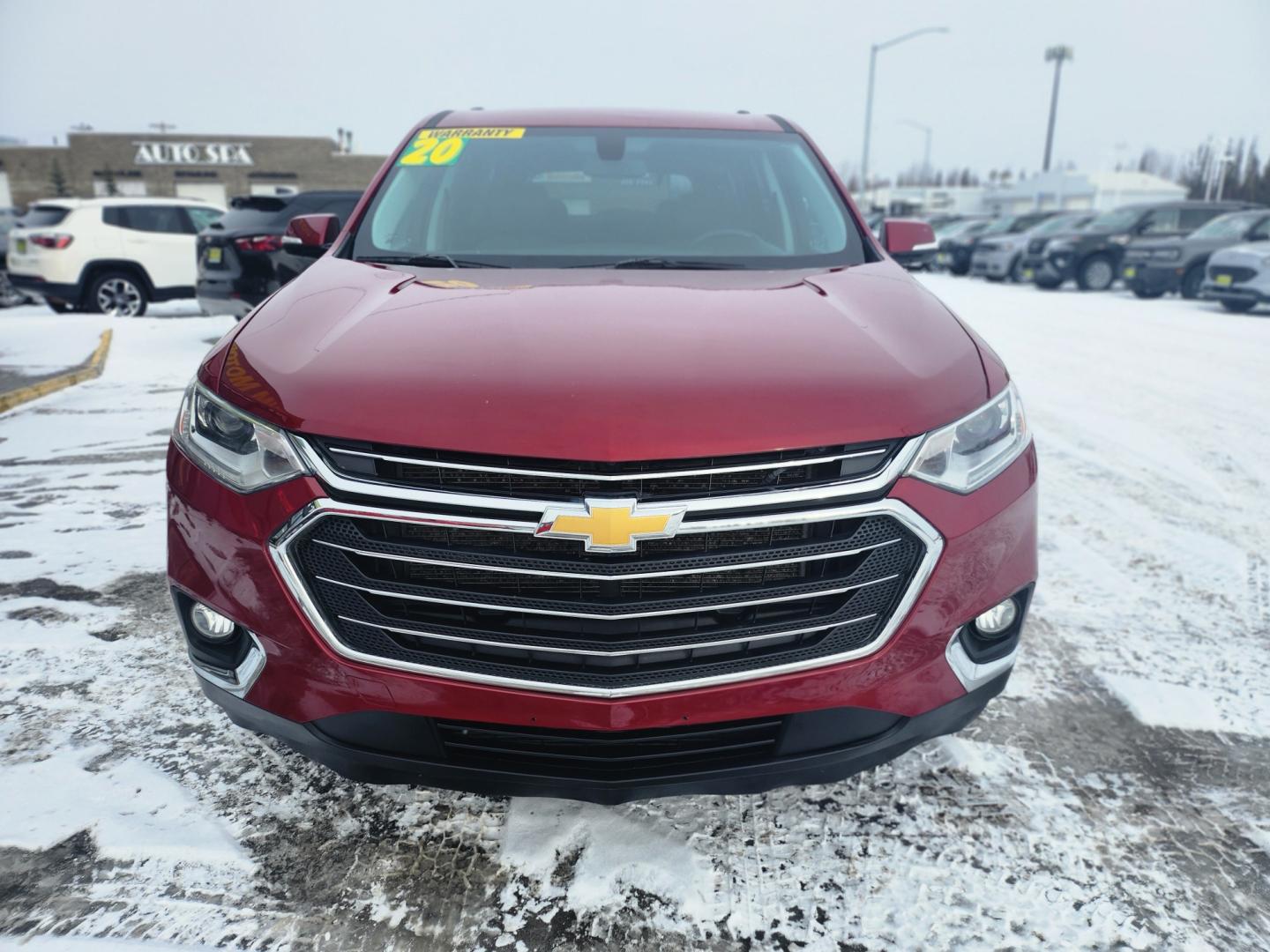 2020 Red /GRAY/BLACK Chevrolet Traverse LT (1GNEVGKW9LJ) with an 3.6l engine, 9 speed transmission, located at 1960 Industrial Drive, Wasilla, 99654, (907) 274-2277, 61.573475, -149.400146 - Photo#2